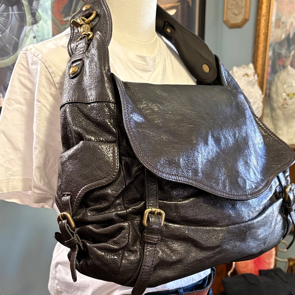 Kooba Dark Brown Leather Shoulder Bag